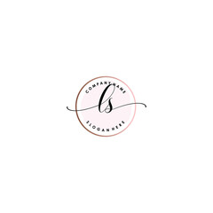 LS Initial handwriting logo template vector
