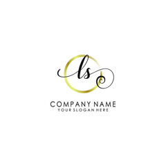 LS Initial handwriting logo template vector
