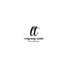 LT Initial handwriting logo template vector
