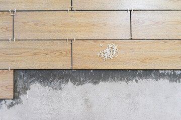 Laying Ceramic Tiles. preparation for laying  floor tile.