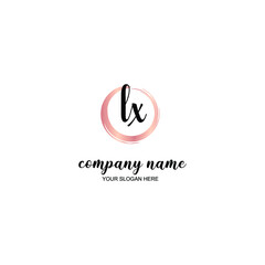 LX Initial handwriting logo template vector

