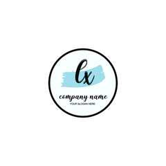 LX Initial handwriting logo template vector

