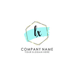 LX Initial handwriting logo template vector

