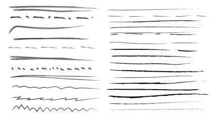 Hand drawn doodle lines. Lines hand drawn vector set isolated on white background. Collection of doodle lines, hand drawn template.
