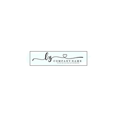 LZ Initial handwriting logo template vector
