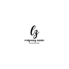 Fototapeta premium LZ Initial handwriting logo template vector 