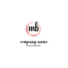 MB Initial handwriting logo template vector

