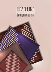 Multicolored decorative 3D squares on a light background. Template for your design. Abstract vector