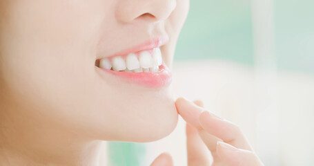 close up of girl teeth