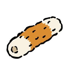 Illustration of Chikuwa: Illustration like hand drawn illustration with ink and brush