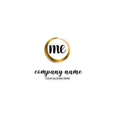 ME Initial handwriting logo template vector

