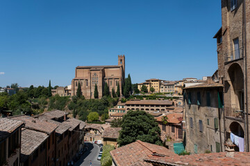 Basilica of San Domenico from Siena, Italy