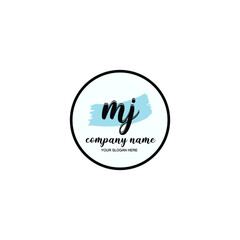 MJ Initial handwriting logo template vector