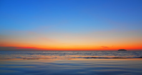 sunset and beach