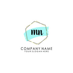 MN Initial handwriting logo template vector