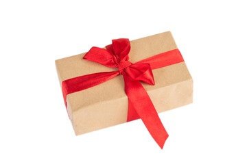 Red gift box with ribbon