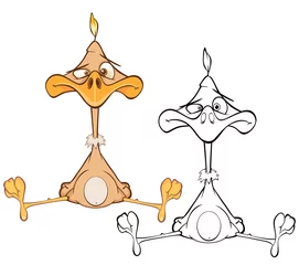 Gardinen Vector Illustration of a Cute Cartoon Character Bird for you Design and Computer Game. Coloring Book © liusa