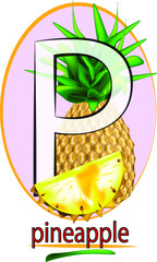 pineapple with letter p