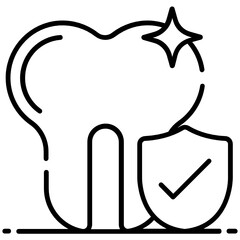 
Checkmark on a teeth, dental insurance in modern style 
