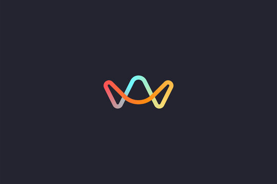 Technology Letter W Logo Abstract Whimsical Monogram