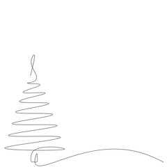 Christmas tree in white background. Vector illustration