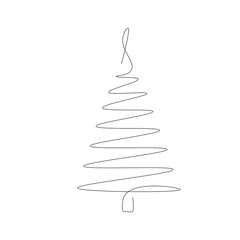 Christmas tree in white background. Vector illustration