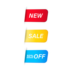 New and sale label. Pricetag. Vector on isolated white background. EPS 10