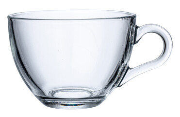 Glass cup for tea isolated on white