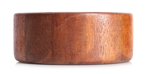 Wooden bowl on white background