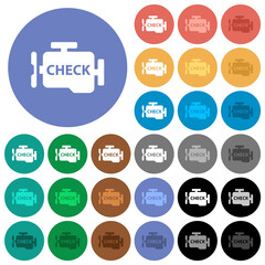 Check engine round flat multi colored icons