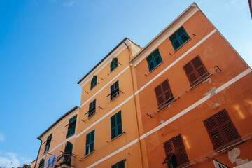 Buildings in Vernazza in Italy