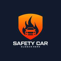 safety car logo design template vector