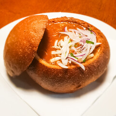 Bread bowl and soup