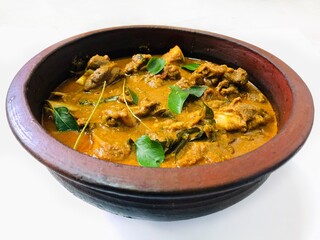 Spicy mutton roast in clay pot 