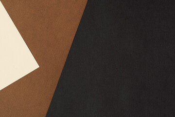Paper for pastel overlap in black, beige and terracotta colors for background, banner, presentation template. Creative modern trendy background design in natural colors. Trendy paper for pastel