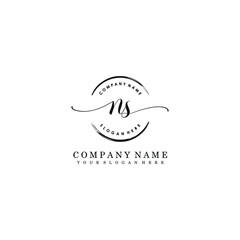 NS Initial handwriting logo template vector