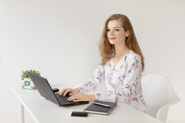 Female freelancer working from home  