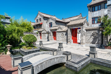 Fototapeta premium Chinese classical courtyard architecture landscape