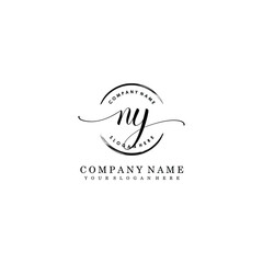 NY Initial handwriting logo template vector