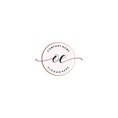 OE Initial handwriting logo template vector