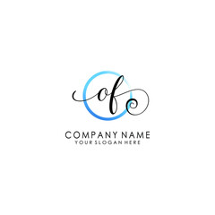 OF Initial handwriting logo template vector