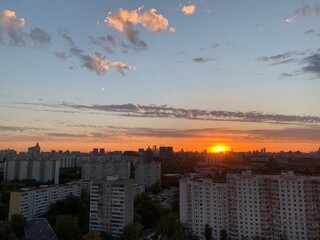 sunset over the city
