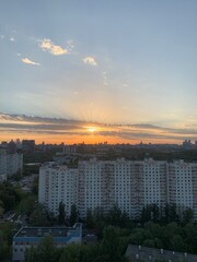 sunset in the city