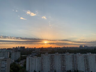 sunset in the city