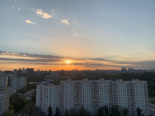 sunset in the city