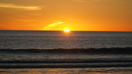 Sunset over the ocean at Cable Beach near Broome, Western Australia.