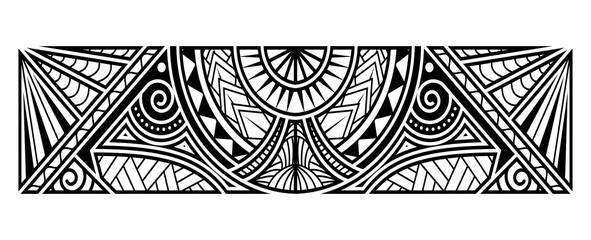 Art tattoo sleeve in polynesian style border - obrazy, fototapety, plakaty