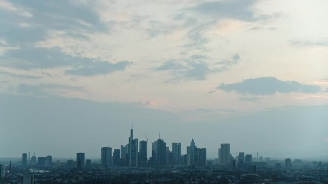 Scenic cityscape view, Frankfurt, Hesse, Germany