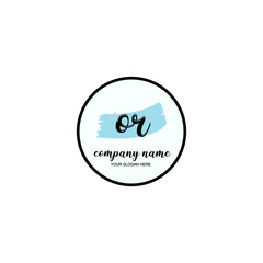 OR Initial handwriting logo template vector