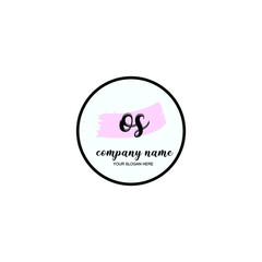 OS Initial handwriting logo template vector